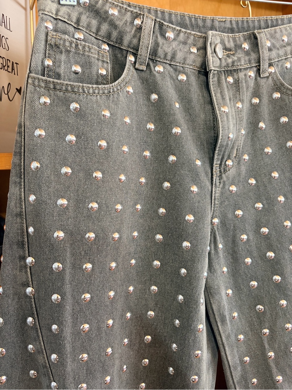 Anthro Style Boho Revival 🔥Studded Barrels Wide-Leg Women's Jeans -💥 - Picture 4 of 9